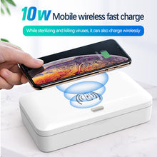 Load image into Gallery viewer, Mobile Phone Wireless Charger &amp; UV-C Light Sterilizer
